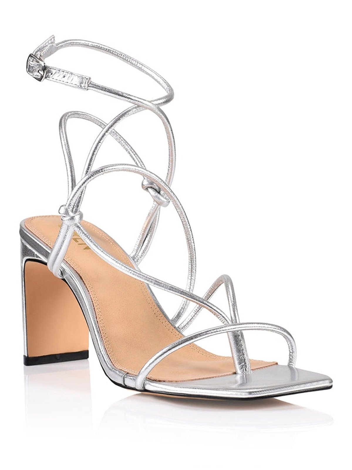 Kilby Block Heel Sandals Silver Leather