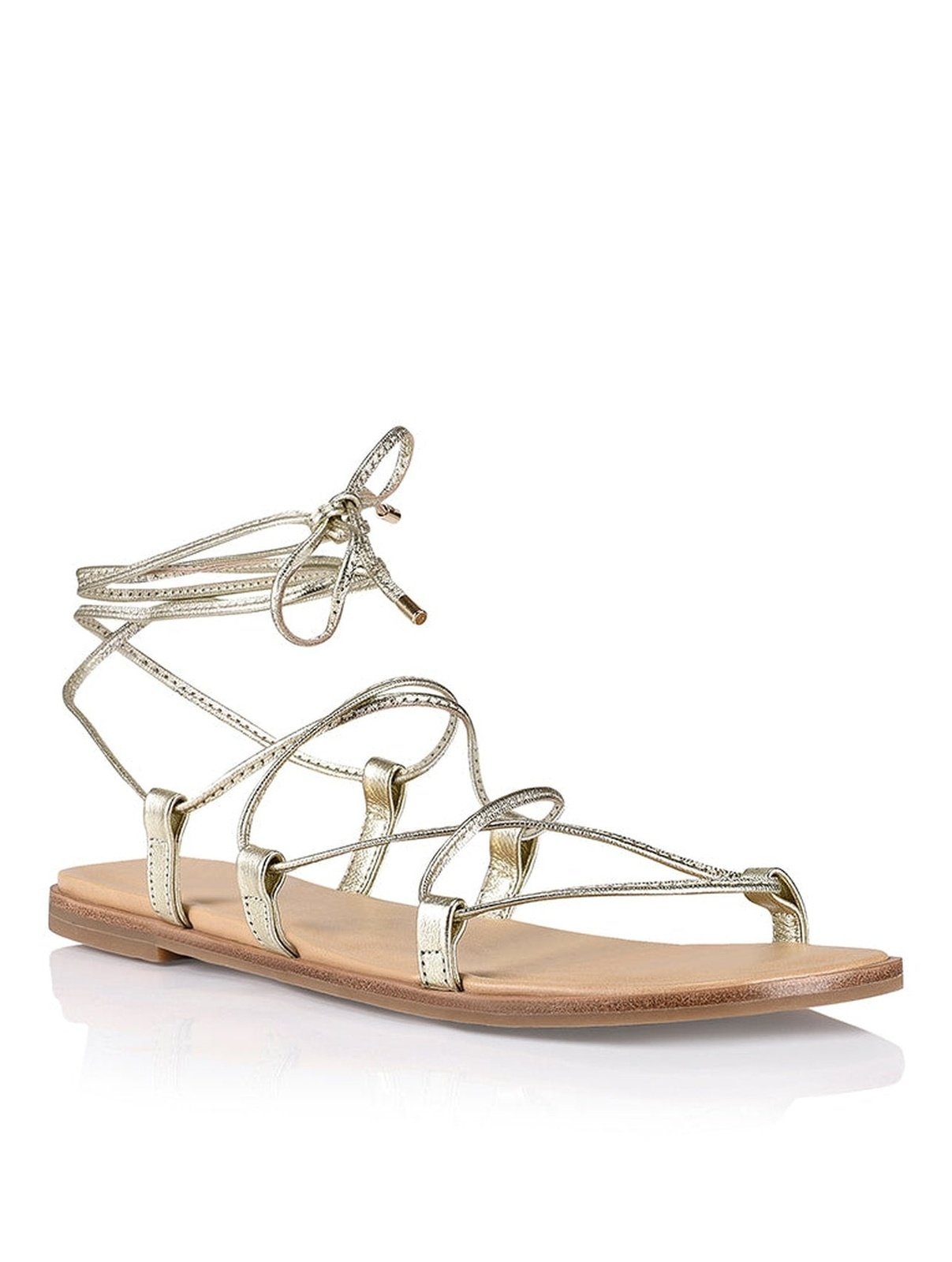 Leather tie up sandals sales