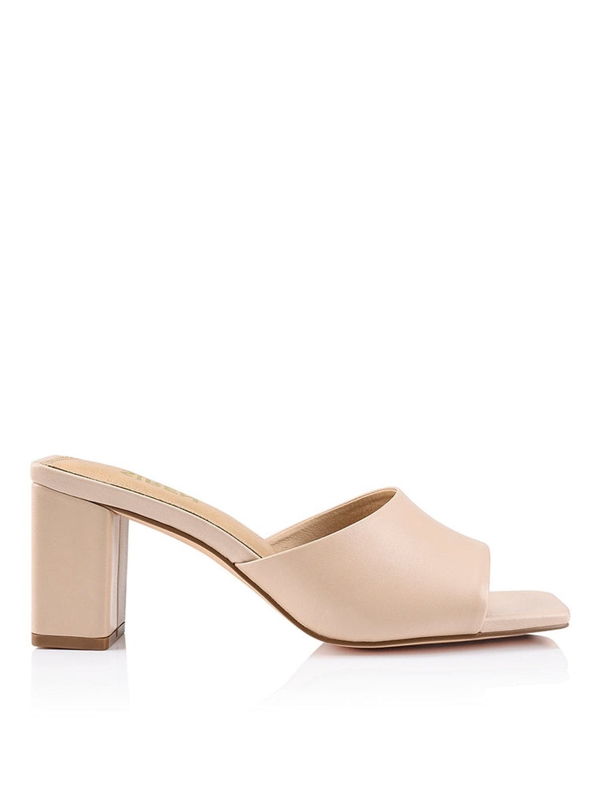 Nude leather deals block heel