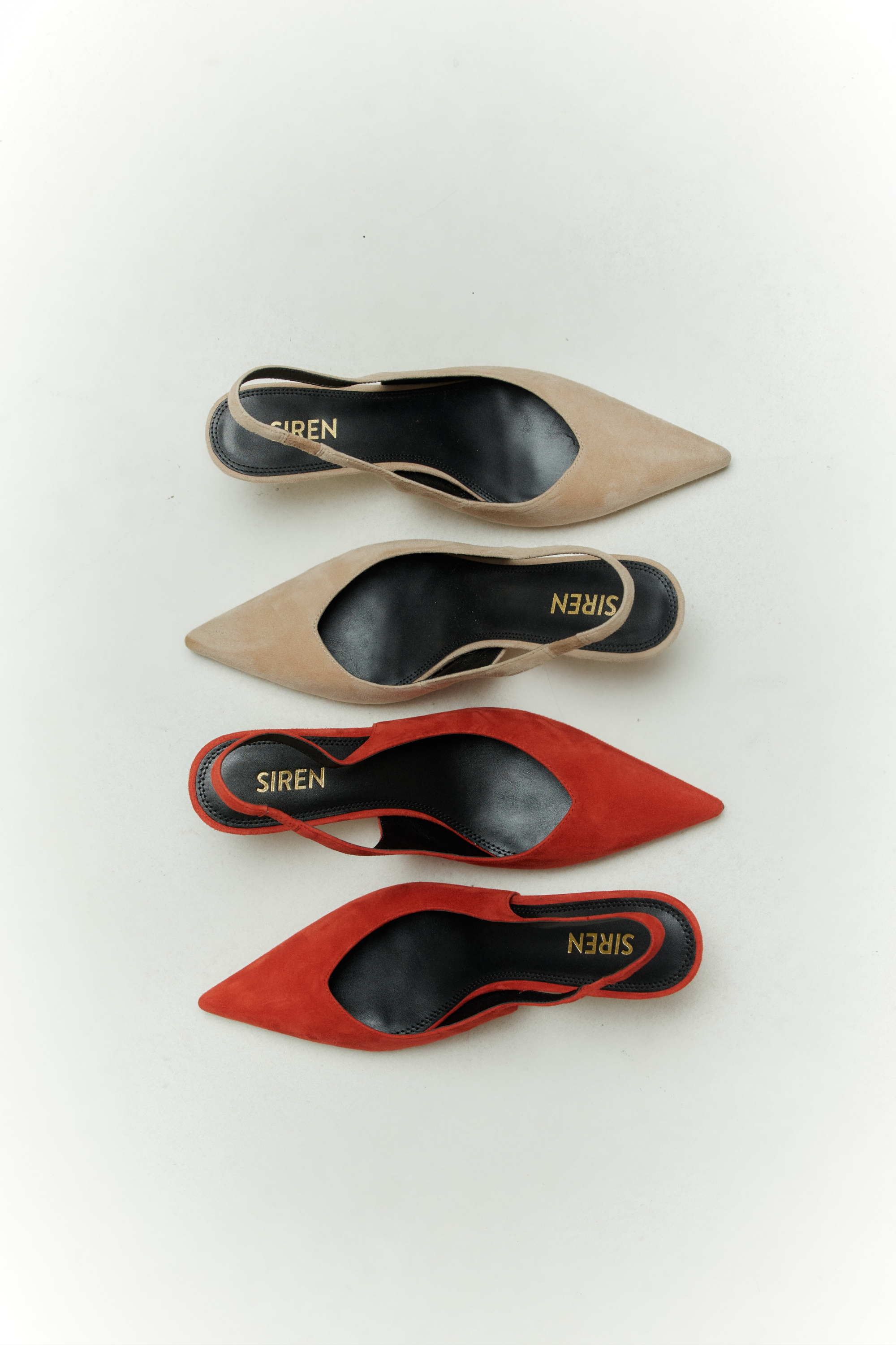Yory Slingback Kitten Heels - Red Suede