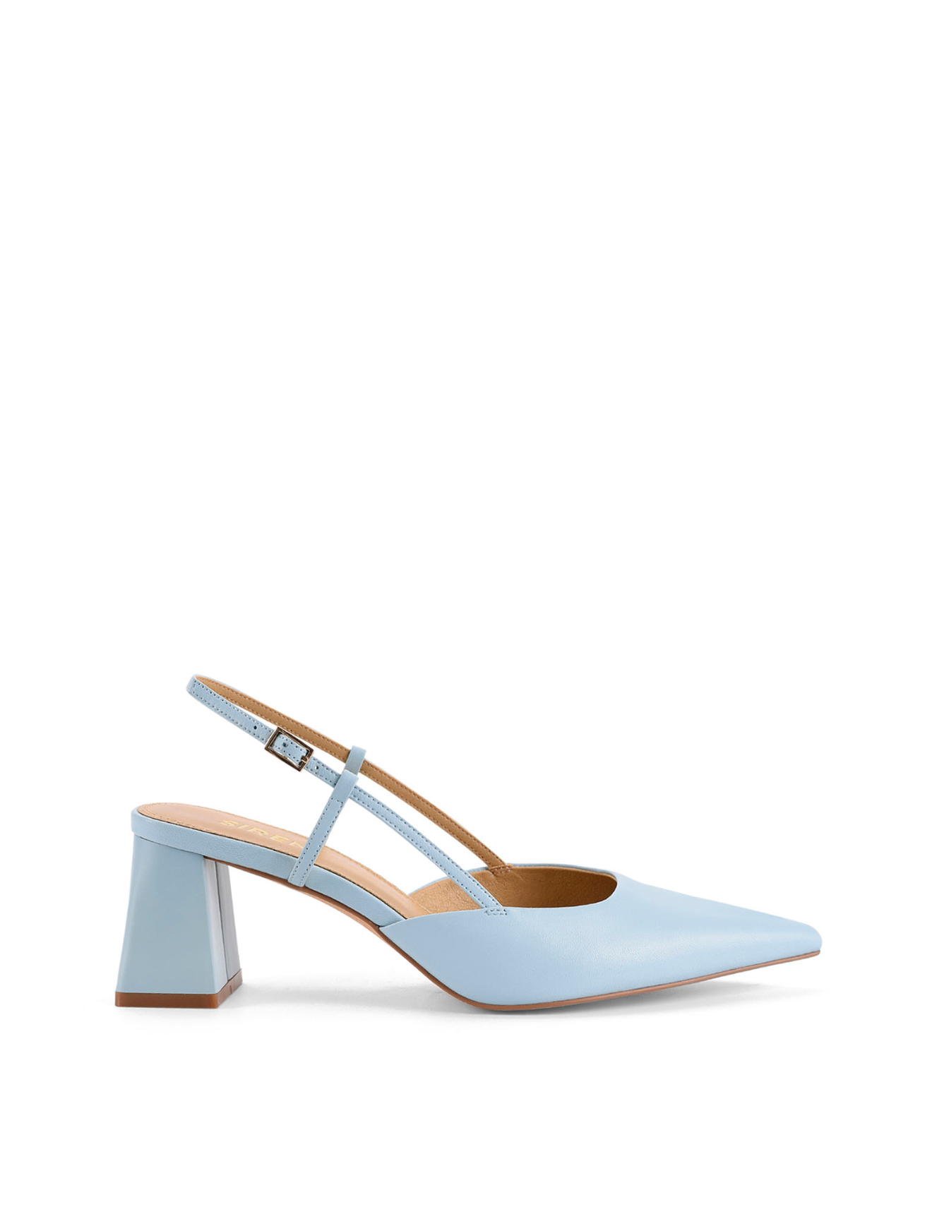 Yasmine Slingback Heels Pale Blue Leather – Siren Shoes