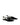 Womens black patent slingback flats with pointed toe and brass detail