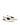 Womens white patent slingback flats with pointed toe and brass detail