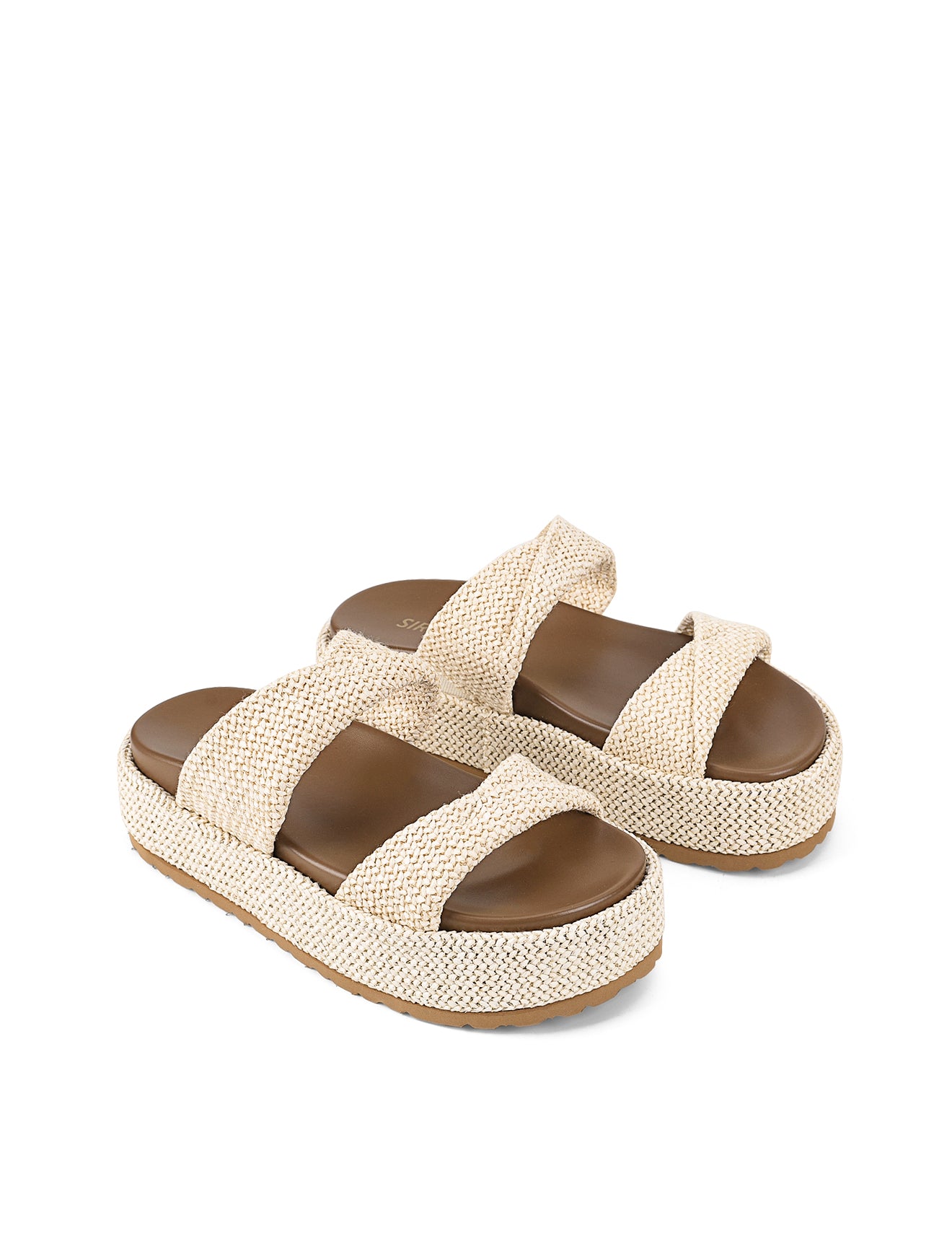 Apollo Flatform Sandals - Chalk White Weave