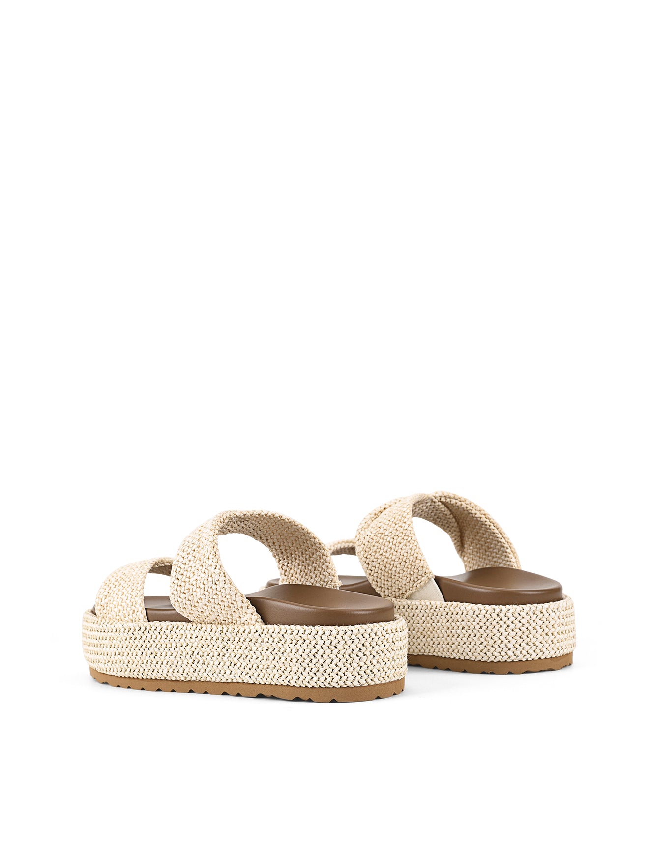 Apollo Flatform Sandals - Chalk White Weave
