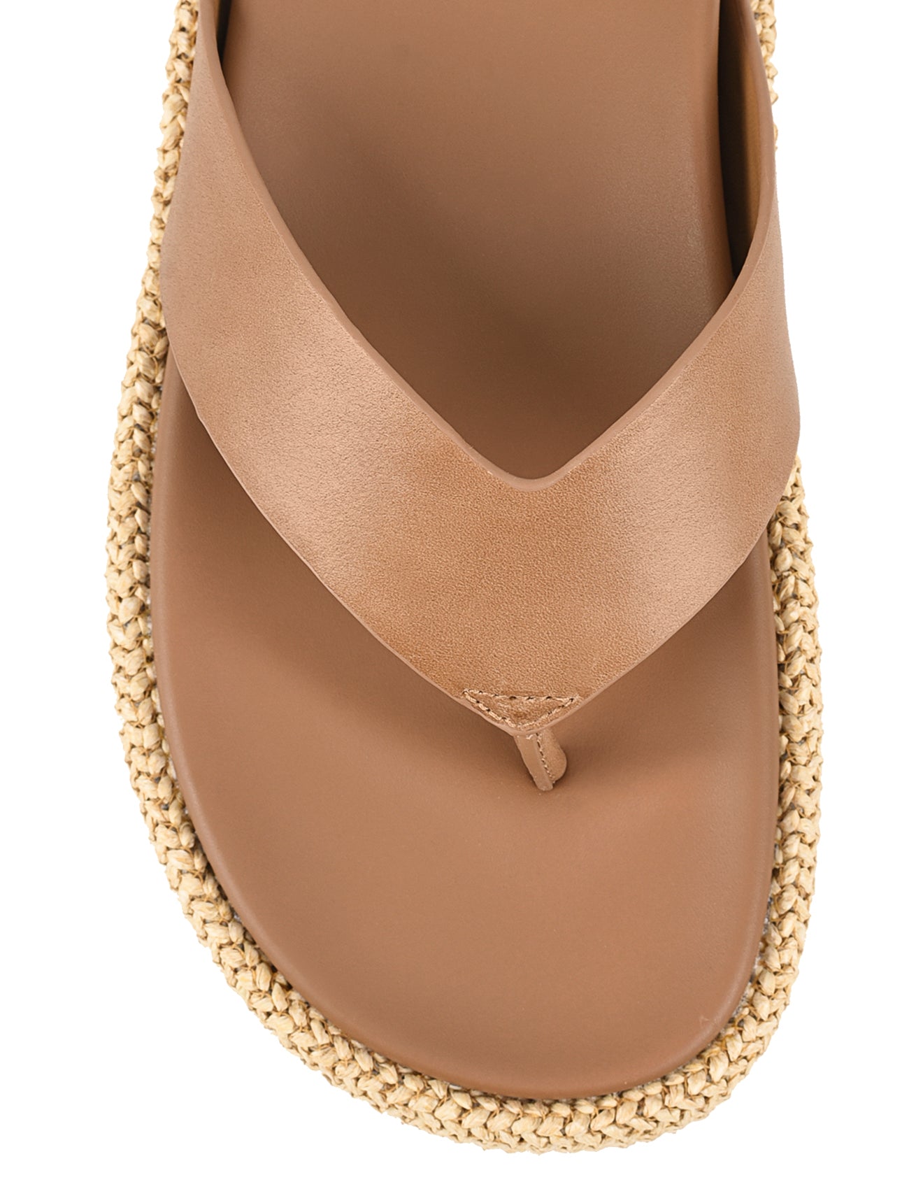 Apple Flatform Sandals - Natural Weave/Tan Leather