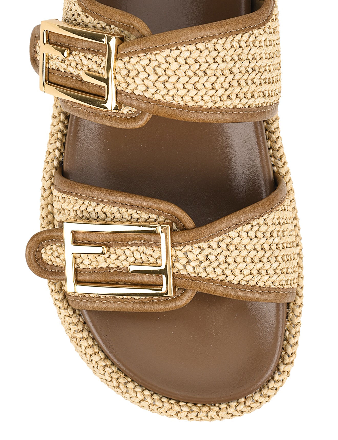Apricot Flatform Sandals - Natural Weave/Tan