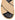 Women's natural weave raffia and black leather platform footbed slides