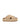 Women's natural weave raffia and tan leather platform footbed slides