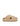 Women's natural weave raffia and tan leather platform footbed slides
