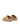 Women's natural weave raffia and tan leather platform footbed slides