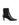 Women's black croc embossed leather heeled ankle boot with elastic gusset and pointed toe