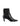 Women's black croc embossed leather heeled ankle boot with elastic gusset and pointed toe