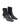 Women's black croc embossed leather heeled ankle boot with elastic gusset and pointed toe
