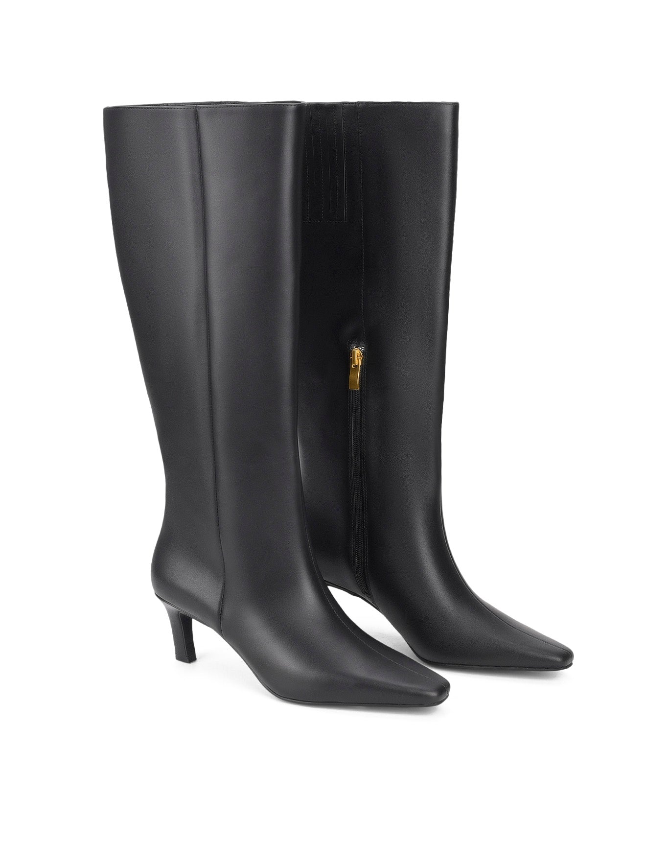 Blake Chisel Toe Long Boot - Black Leather