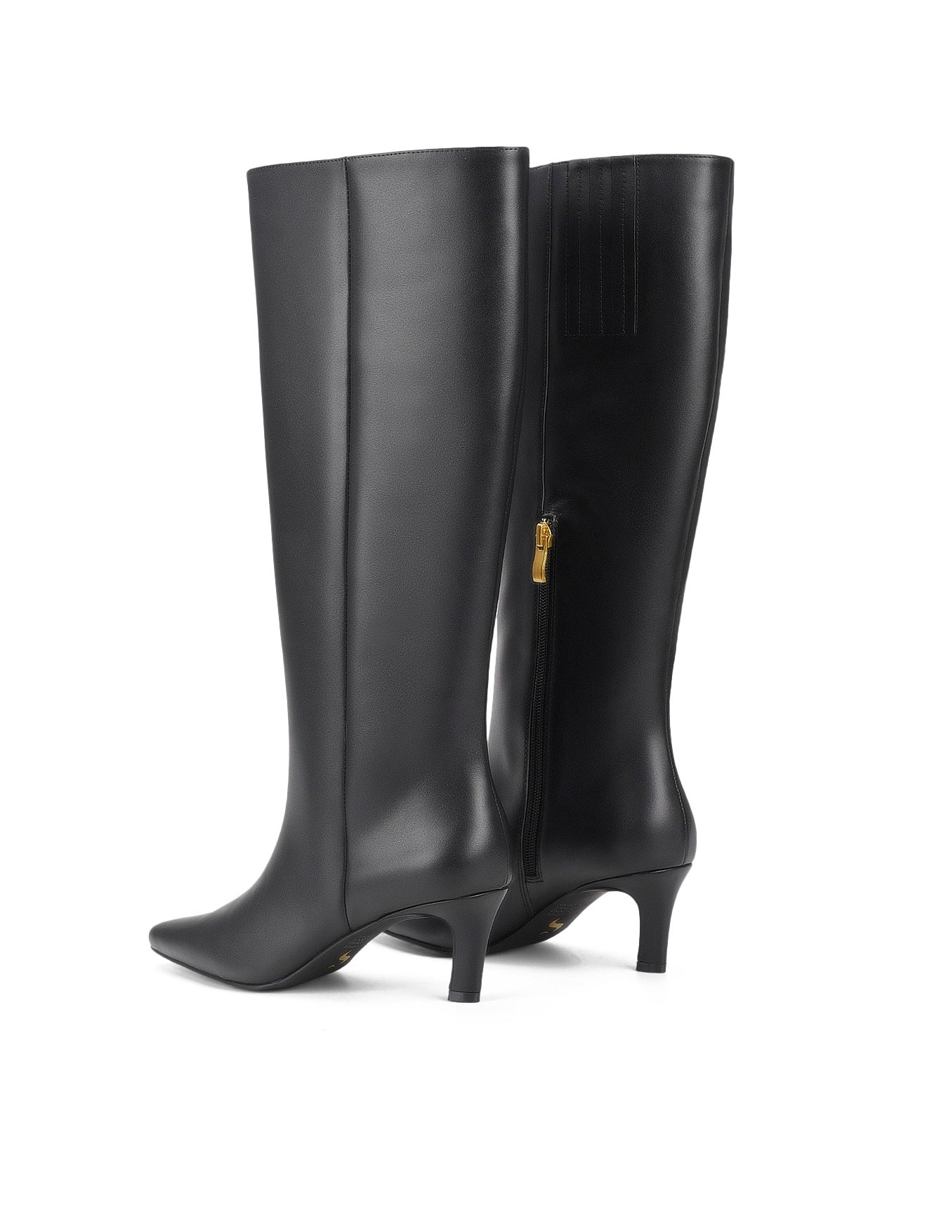 Blake Chisel Toe Long Boot - Black Leather