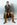 Women's tabacco brown suede leather knee high boot with block heel and pointed toe