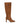 Women's tabacco brown suede leather knee high boot with block heel and pointed toe
