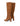 Women's tabacco brown suede leather knee high boot with block heel and pointed toe