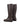 Brown knee riding boot with rounded toe shape