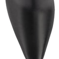 Women's black leather heeled ankle boot with pointed toe and thin block heel
