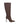 Brown knee-high boot with a pointed toe shape