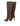 Brown knee-high boot with a pointed toe shape
