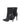 Black high-heeled ankle boot with a pointed toe shape