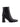 Womens Black leather ankle boot with inner zipper closure and subtle square toe shape