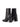 Womens Black leather ankle boot with inner zipper closure and subtle square toe shape