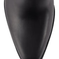 Womens Black leather ankle boot with inner zipper closure and subtle square toe shape