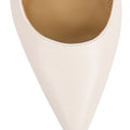 Women's white leather point toe slingback stiletto heel