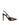 Women's chocolate brown patent leather stiletto heel slingback pump with pointed toe