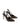 Women's chocolate brown patent leather stiletto heel slingback pump with pointed toe