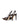 Women's chocolate brown patent leather stiletto heel slingback pump with pointed toe