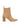 Women's taupe brown suede leather ankle boot with stacked leather heel, pointed toe and finger elastic gusset