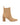 Women's taupe brown suede leather ankle boot with stacked leather heel, pointed toe and finger elastic gusset