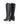 Women's high heel knee high boot with pointed toe and curved upper