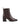 Brown ankle boot with a block heel and pointed toe shape