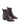 Brown ankle boot with a block heel and pointed toe shape
