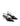 Women's black patent leather kitten heel pointed toe slingback with asymmetric strap detail