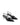 Women's black patent leather kitten heel pointed toe slingback with asymmetric strap detail
