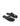 Women's black leather flat thongs with gold embellishment 