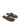 Women's chocolate brown leather flat thongs with gold embellishment 
