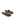 Women's chocolate brown leather flat thongs with gold embellishment 