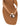 Women's tan leather flat thongs with gold embellishment 