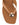 Women's tan leather flat thongs with gold embellishment 