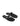 Women's black leather flat thongs 