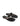 Women's black and snake leather flat thongs 