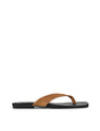Women's tobacco suede flat thongs